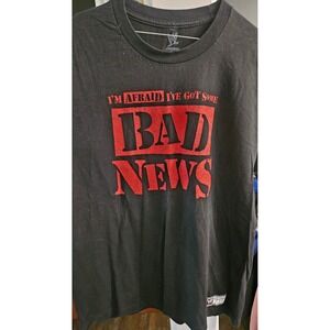 Vintage WWE Bad News Barrett men's shirt I'm Afraid I've Got Some Bad News BNB L